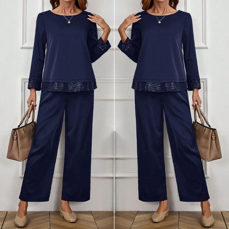 Completo primavera con pantalone a gamba larga